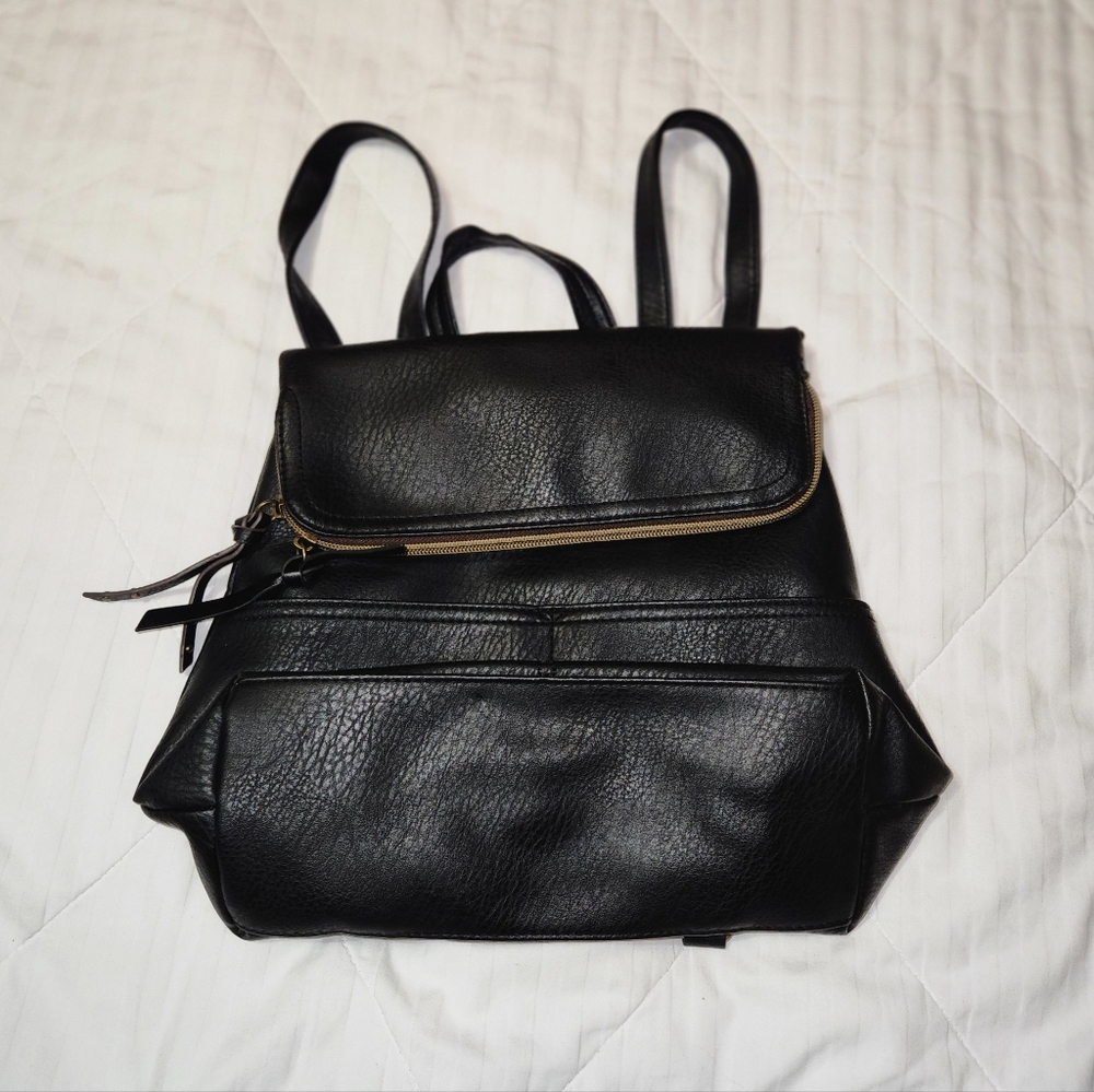 Black backpack purse
